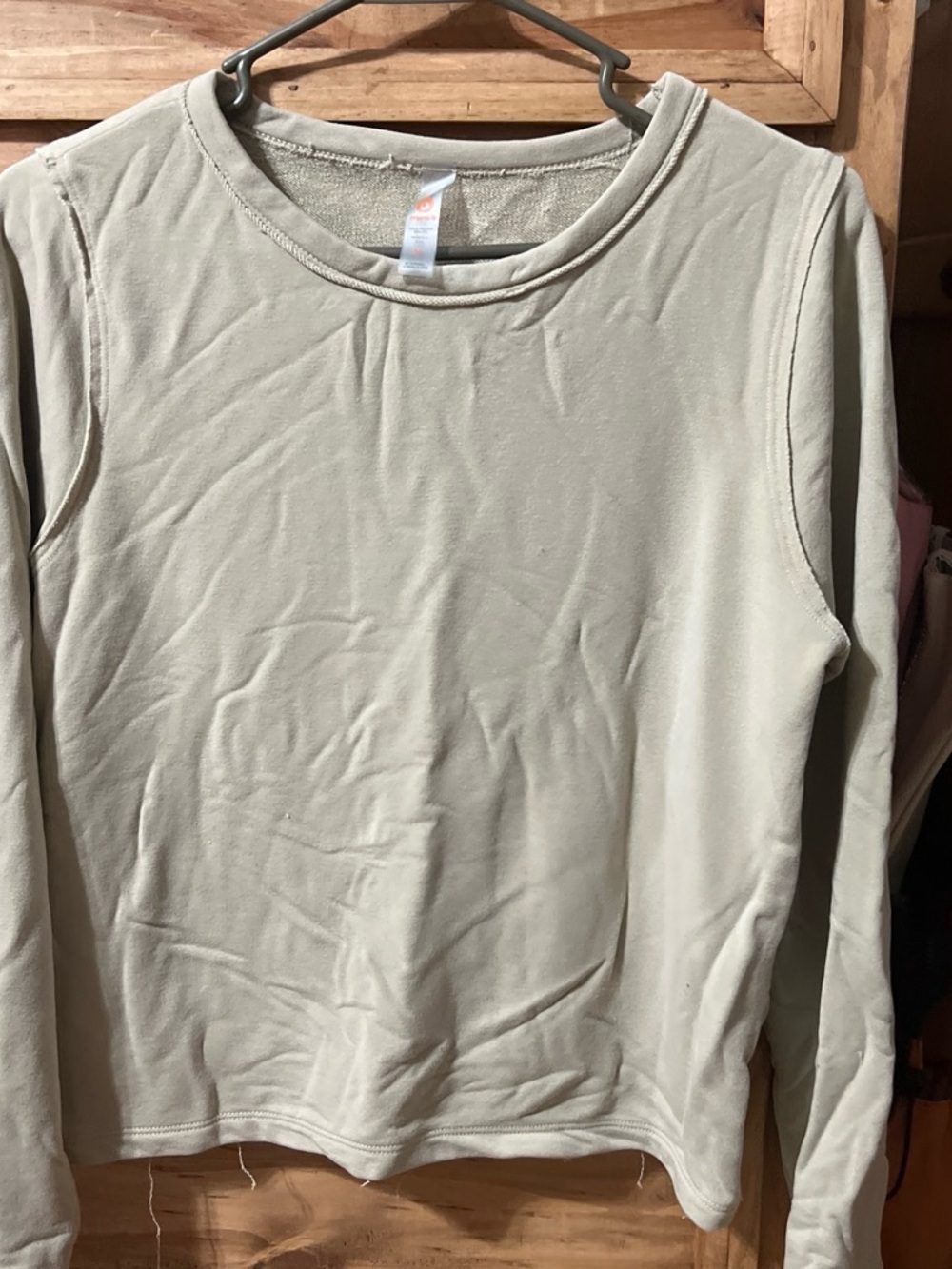 Mono B Lightweight Long-Sleeve Crewneck Top - light brown